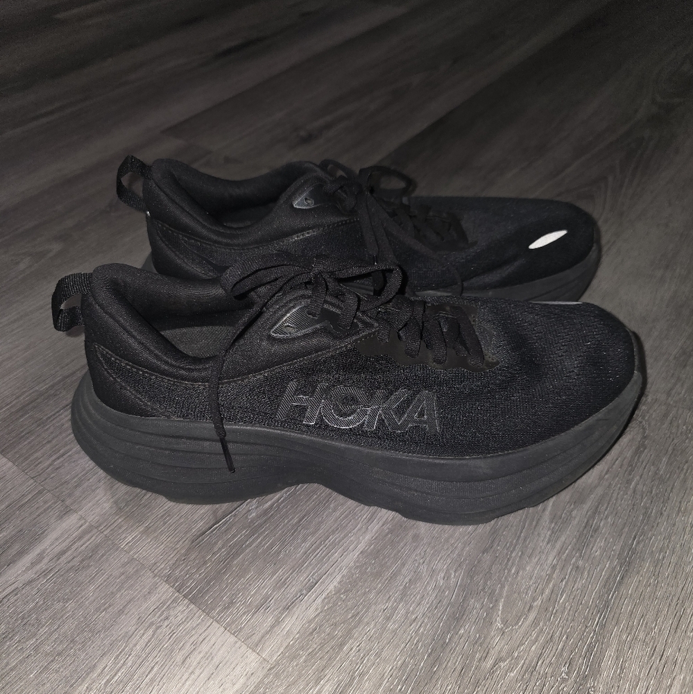 HOKA One One Bondi 8 Running Shoes Sneaker Black Womens Size US 9.5 2E